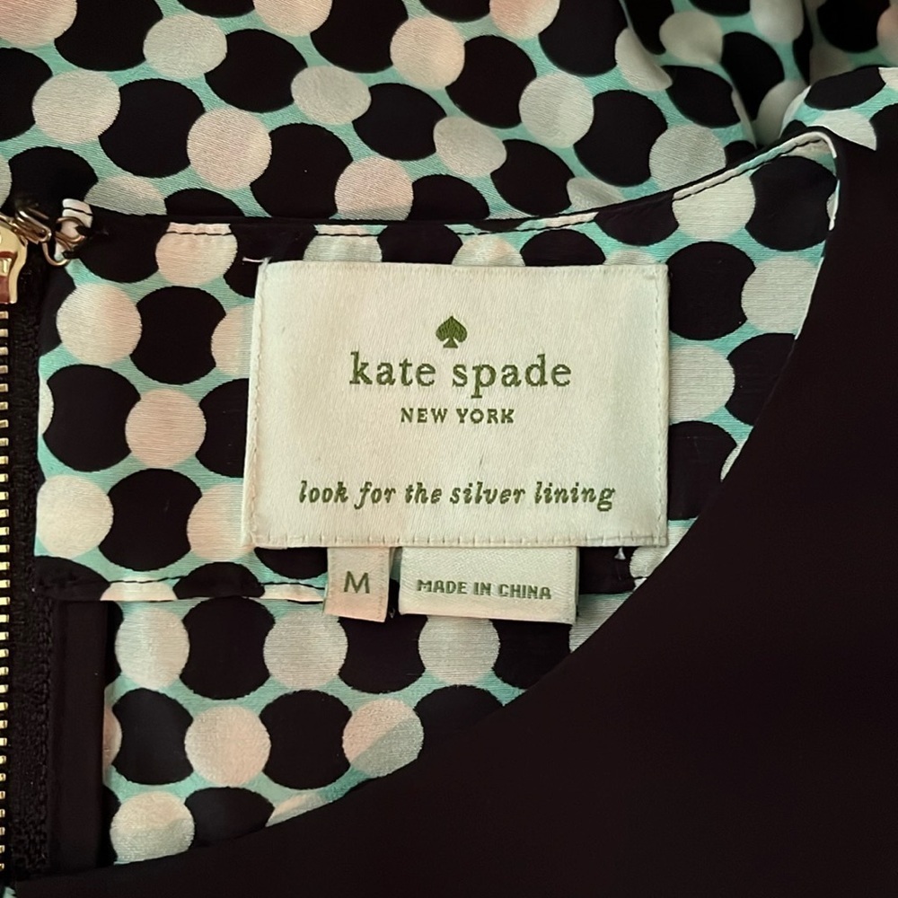 Kate Spade Kassia Shift Dress Silk Blend Geo Dot Print size medium - Picture 5 of 11